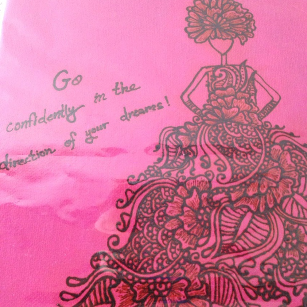 Original Acrylic Painting, Floral Dress, New - Picture 2 of 2
